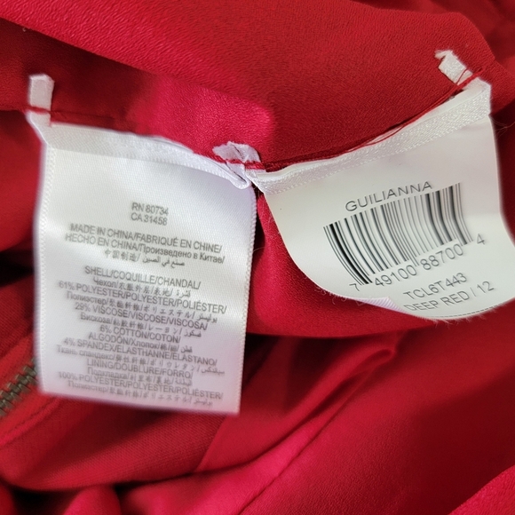 BCBGMAXAZRIA  Guilianna Dress Deep Red Sleeveless Front Zip Racerback Boning 12 - Picture 8 of 11